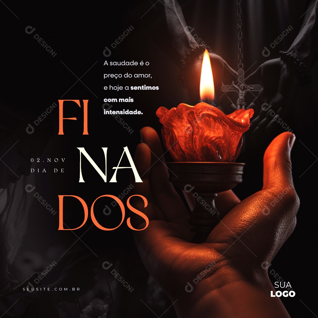 Dia de Finados A Saudade é o Preço do Amor Social Media PSD Editável