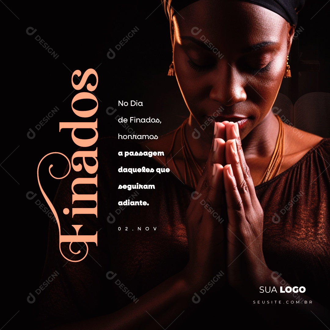 Dia de Finados Honramos a Passagem Daqueles que Seguiram Adiante Social Media PSD Editável