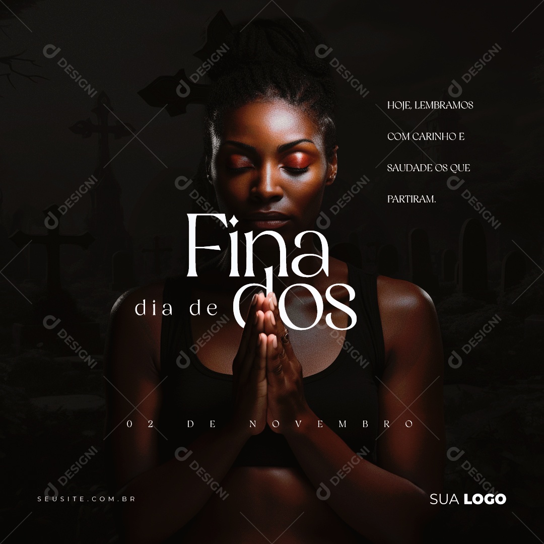 Dia de Finados Hoje Lembramos com Carinho e Saudade os que Partiram Social Media PSD Editável