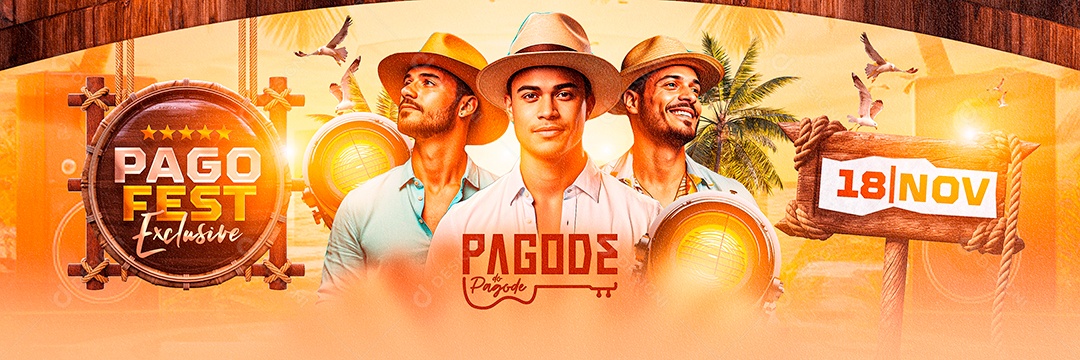 Flyer Carrossel Pago Fest Exclusive Pagode do Pagode Social Media PSD Editável