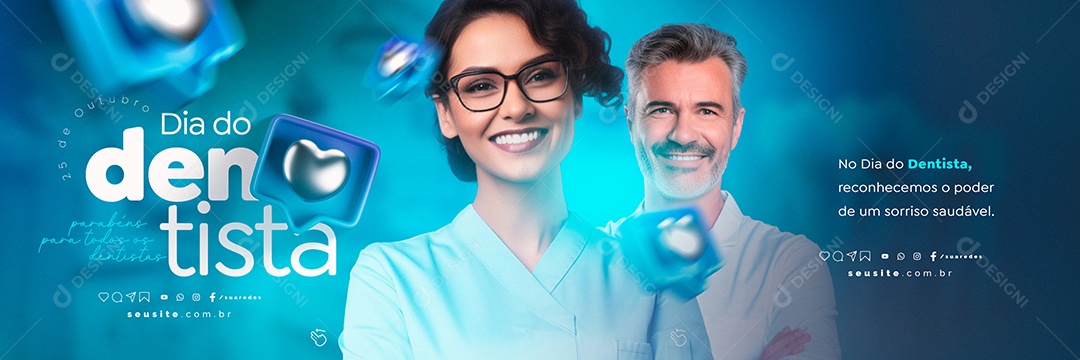 Carrossel Dia do Dentista Parabéns para Todos os Dentistas Social Media PSD Editável