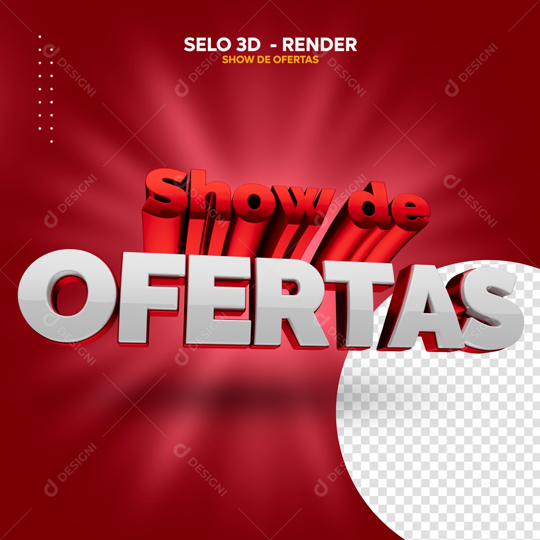 Selo 3D Show De Ofertas Para Composição PSD