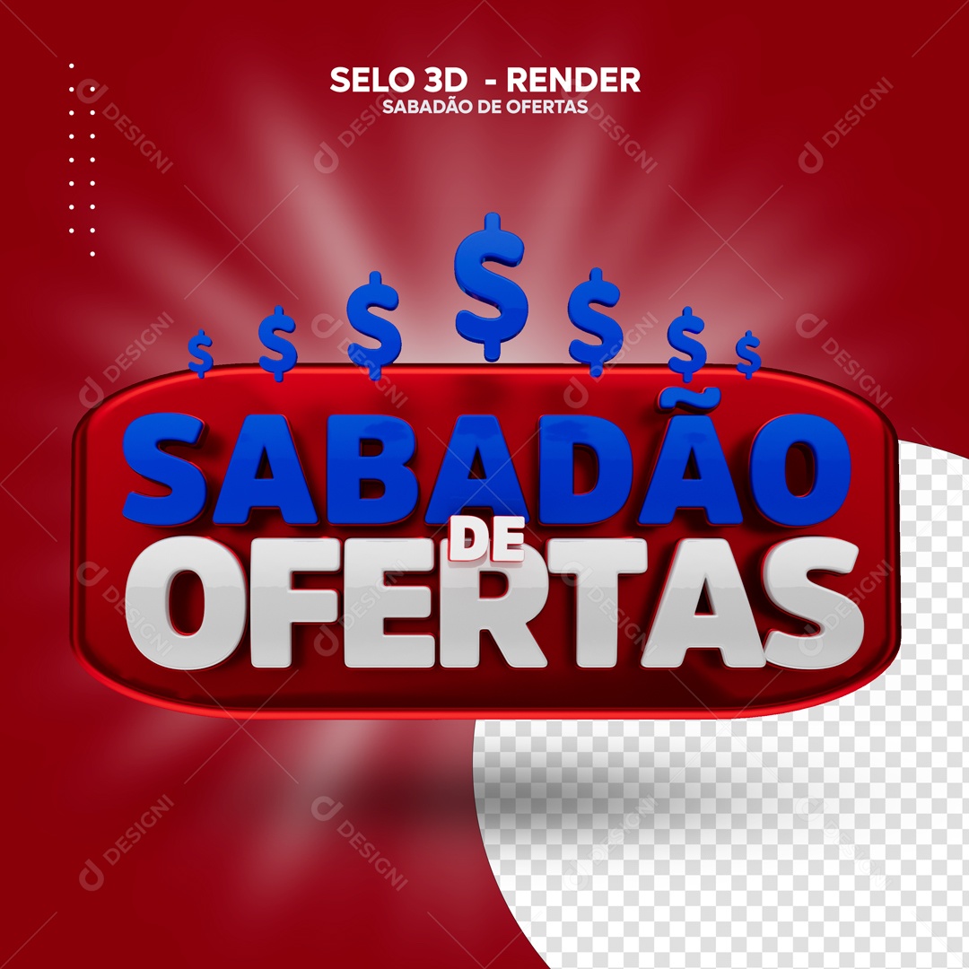 Selo 3D Sabadão De Ofertas Para Composição PSD