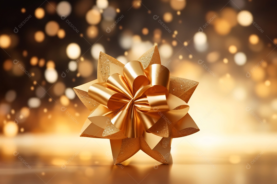 Laço dourado imagem para composições Ano novo