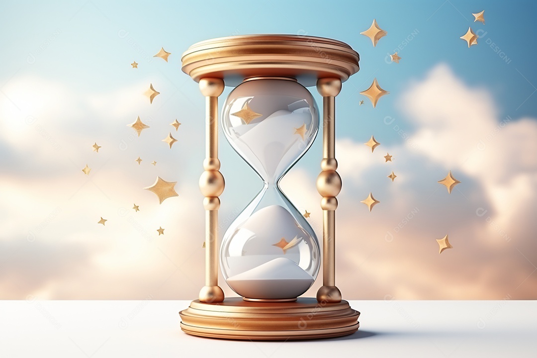 Ampulheta com luz brilhante imagem para composições Ano novo