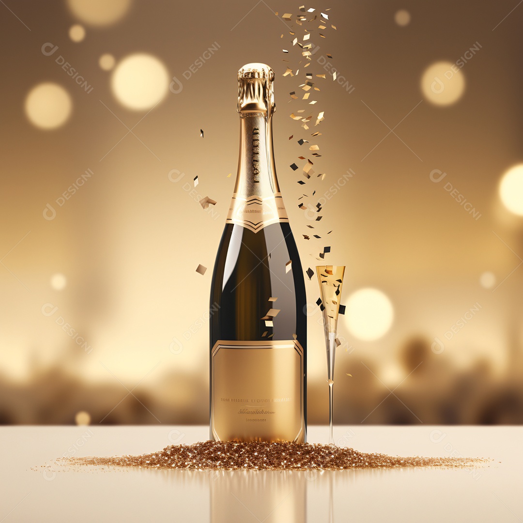 Garrafa de espumante imagem para composições Ano novo