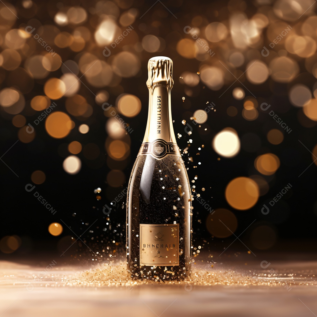 Garrafa de espumante imagem para composições Ano novo