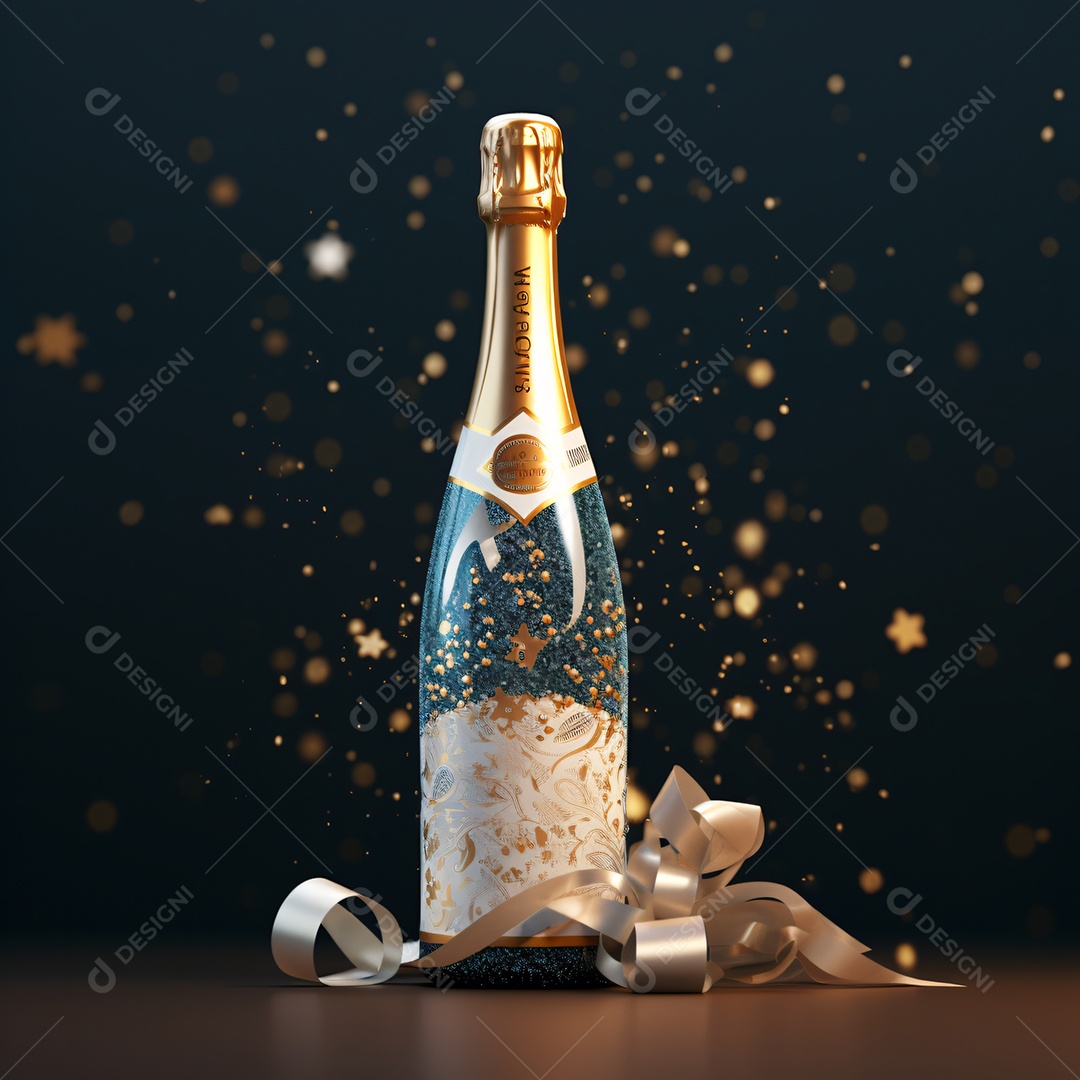 Garrafa de espumante imagem para composições Ano novo
