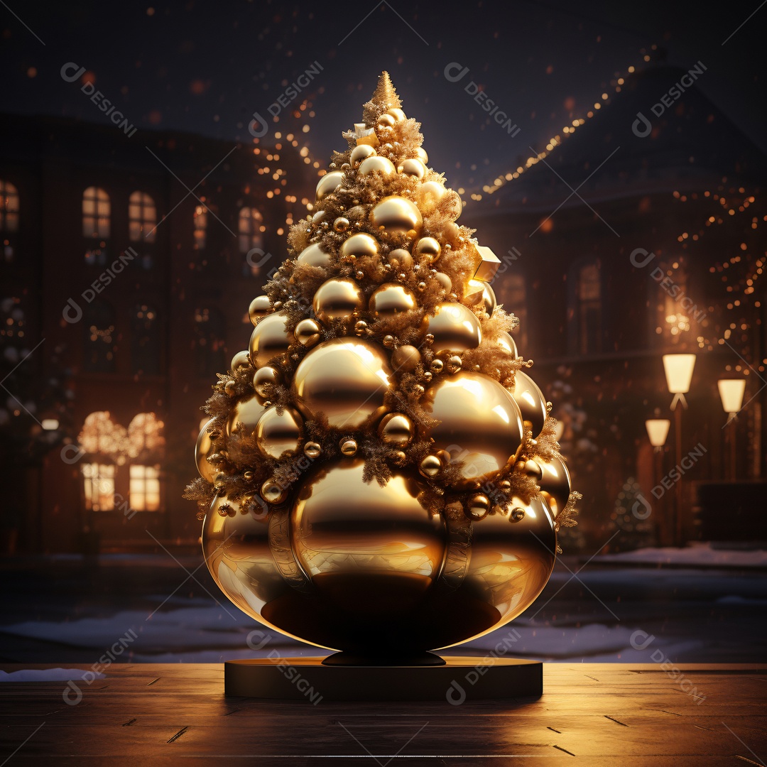 Árvore dourada imagem para composições Ano novo