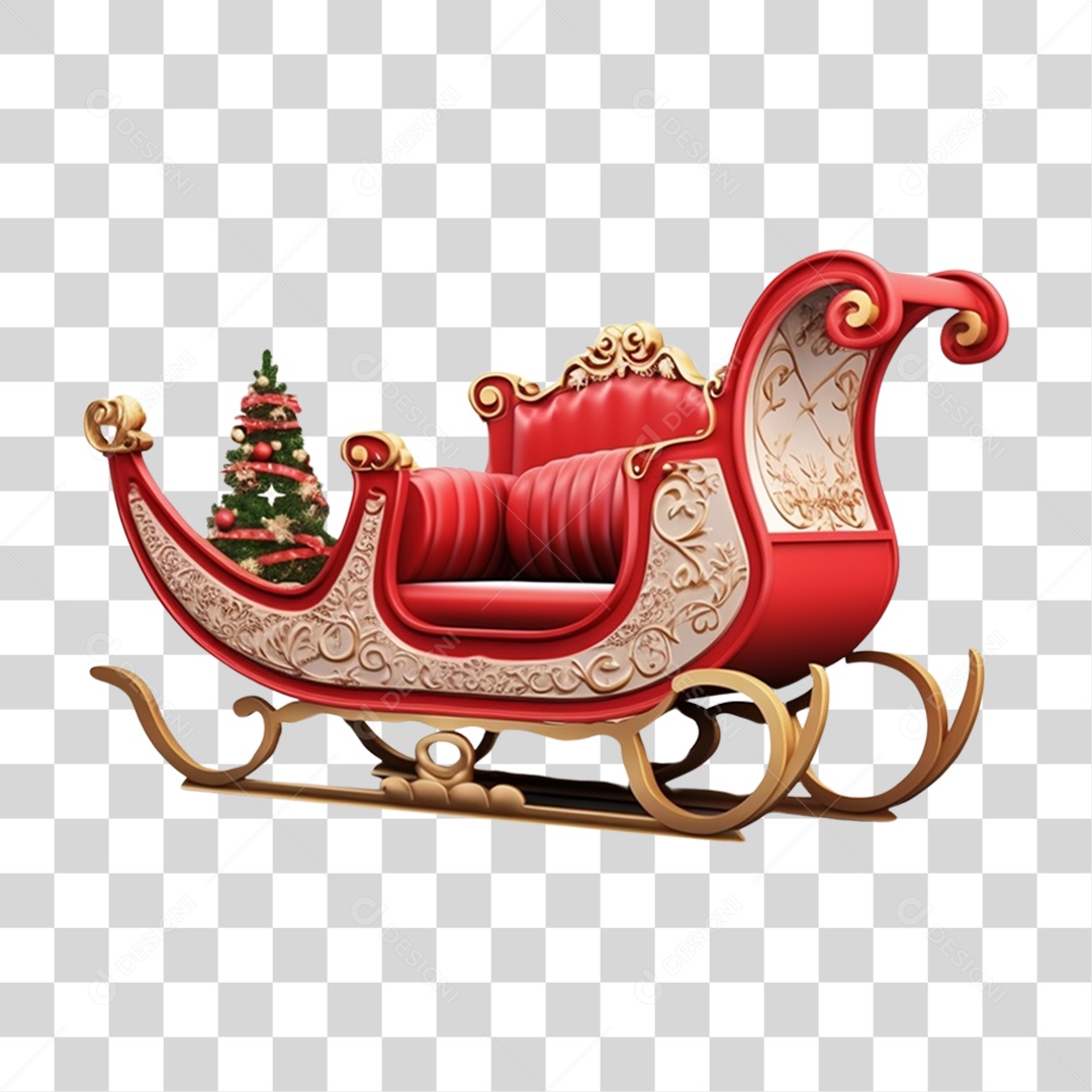 Treno do Papai Noel PNG Transparente