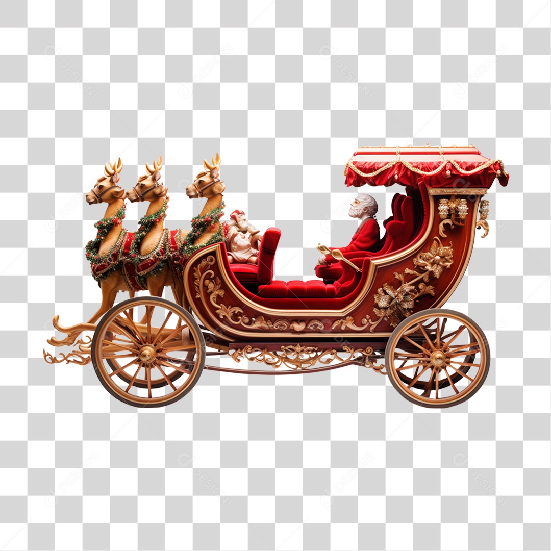 Treno do Papai Noel PNG Transparente