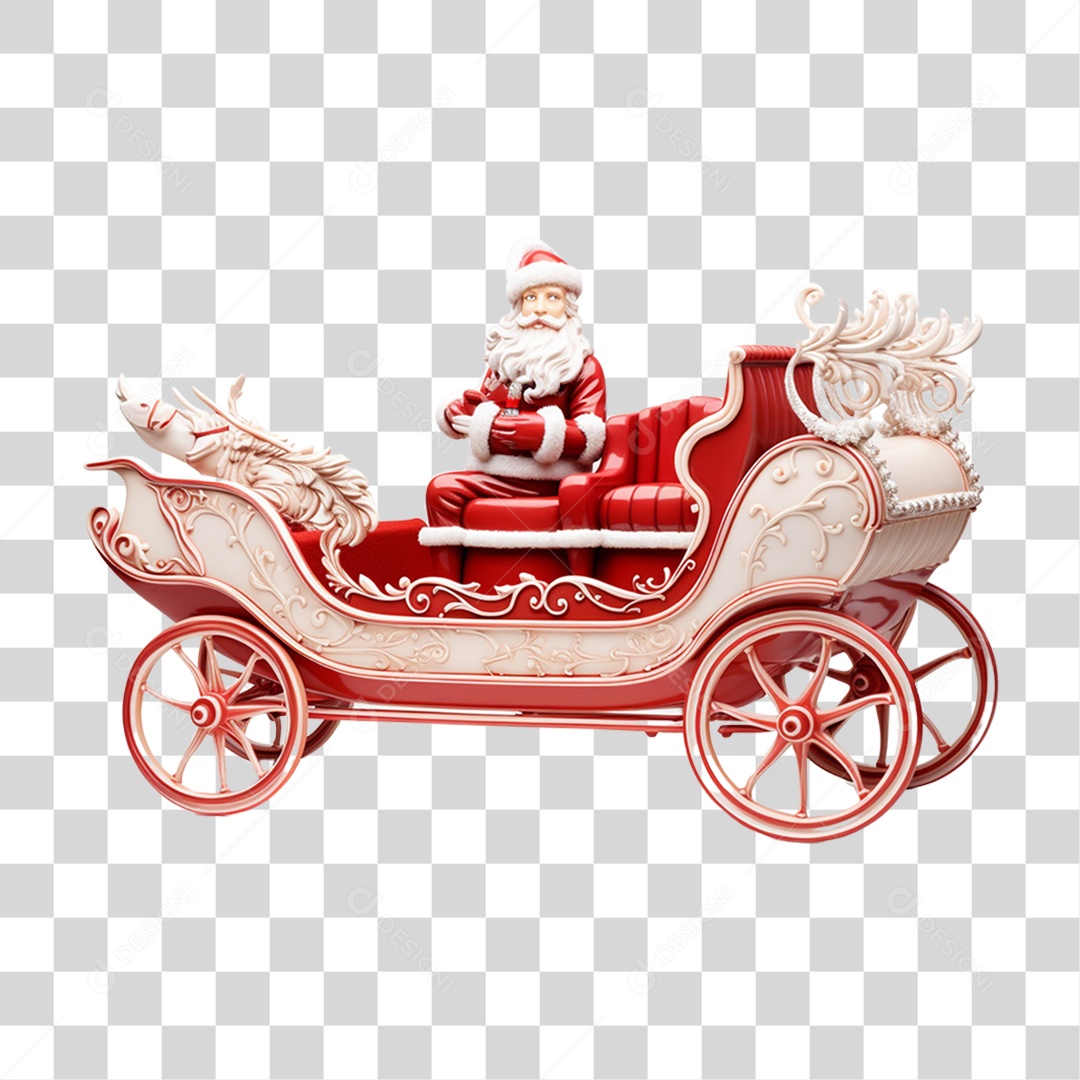 Treno do Papai Noel PNG Transparente