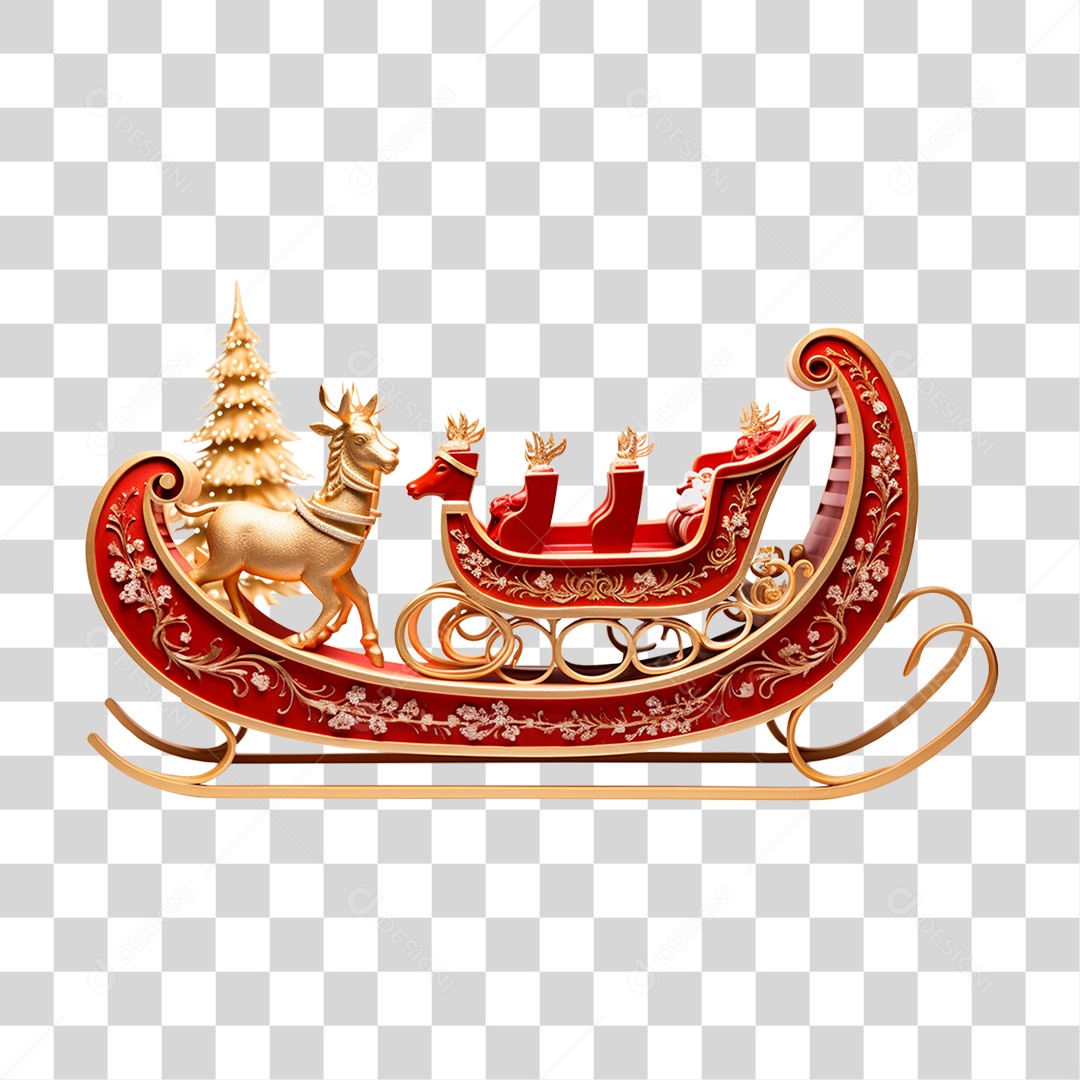 Treno do Papai Noel PNG Transparente