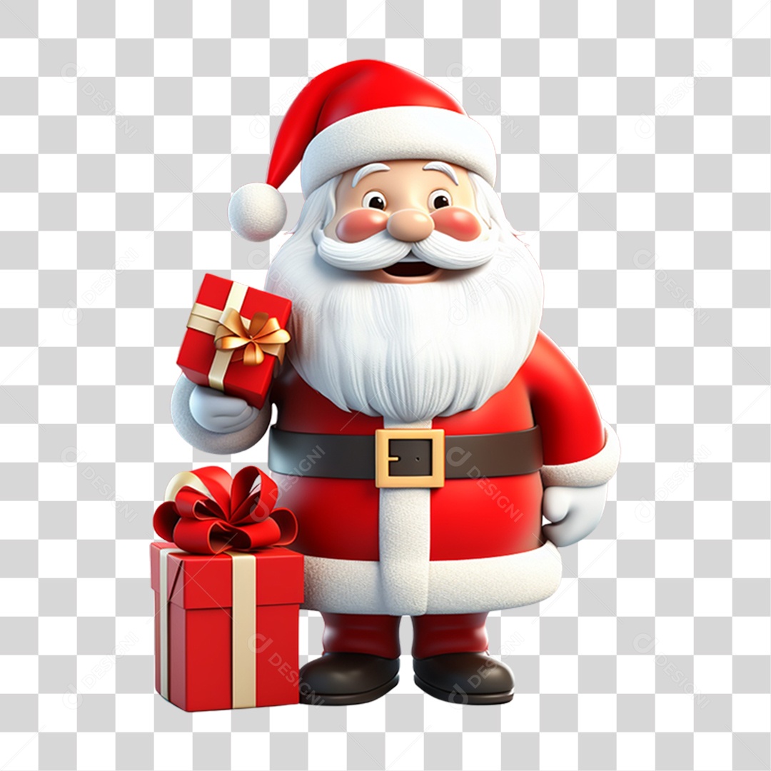 Boneco do Papai Noel 3D PNG Transparente