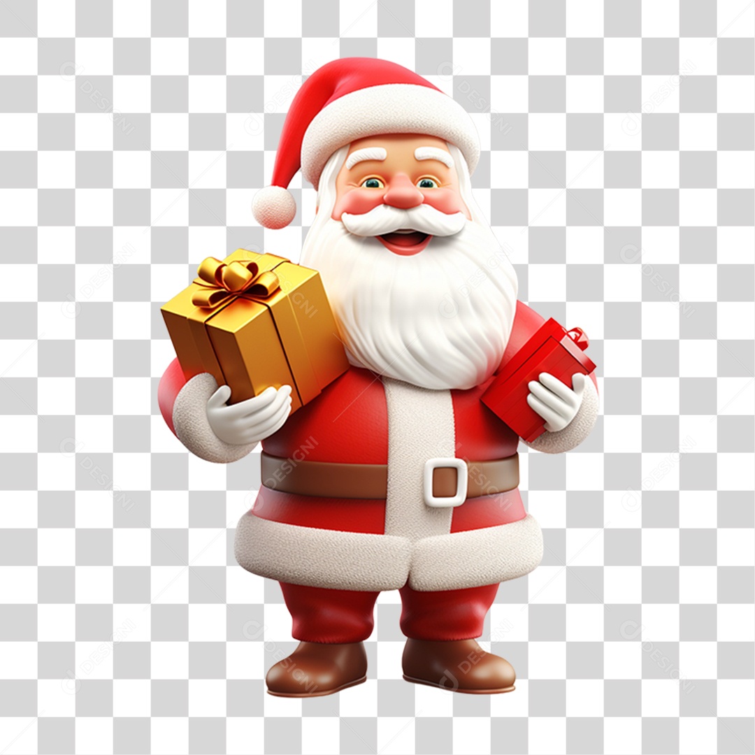 Boneco do Papai Noel 3D PNG Transparente