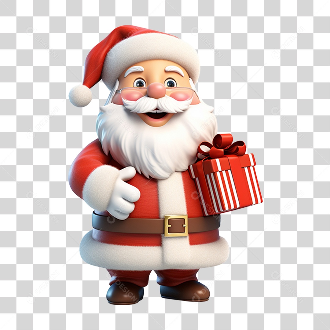 Boneco do Papai Noel 3D PNG Transparente