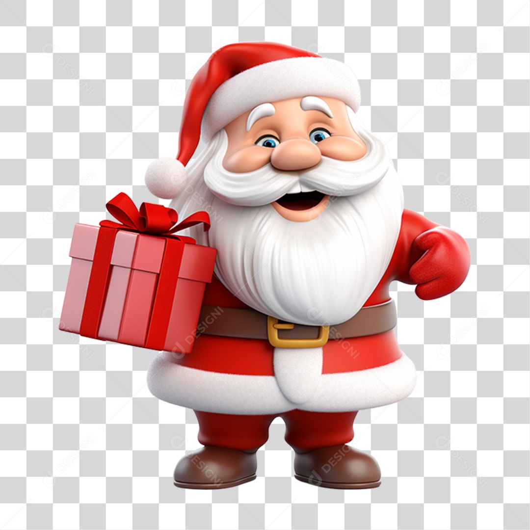 Boneco do Papai Noel 3D PNG Transparente