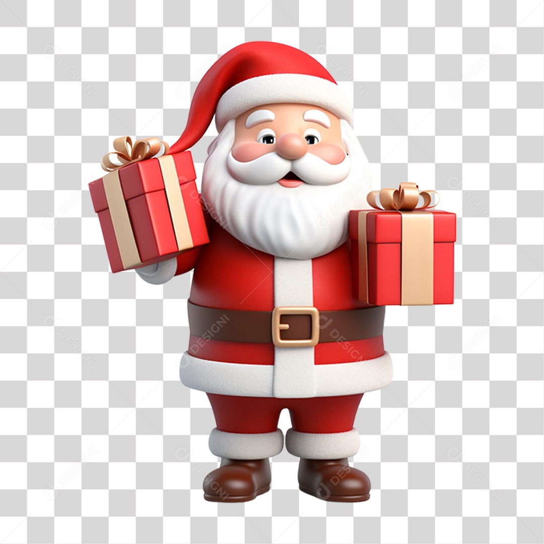 Boneco do Papai Noel 3D PNG Transparente