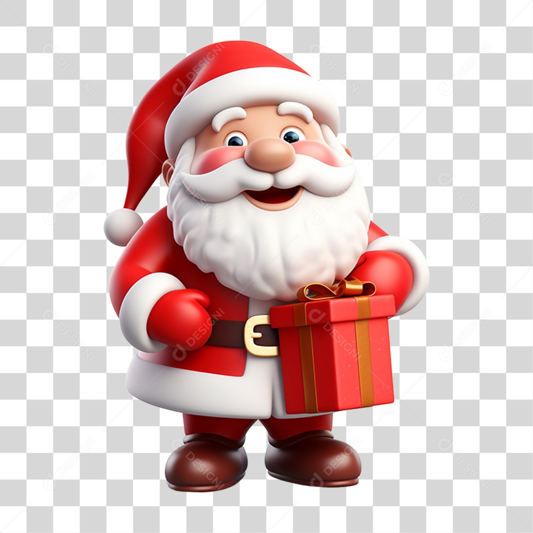 Boneco do Papai Noel 3D PNG Transparente