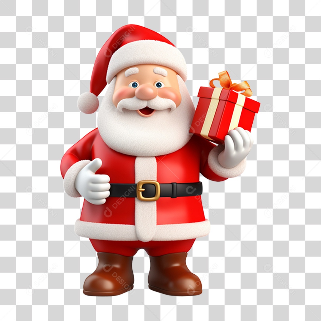Boneco do Papai Noel 3D PNG Transparente