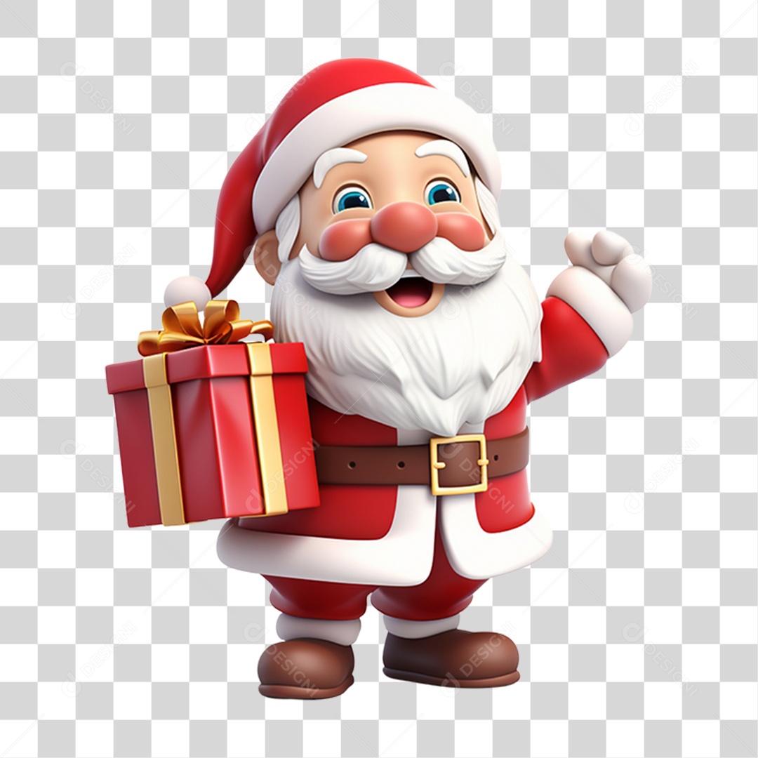 Boneco do Papai Noel 3D PNG Transparente