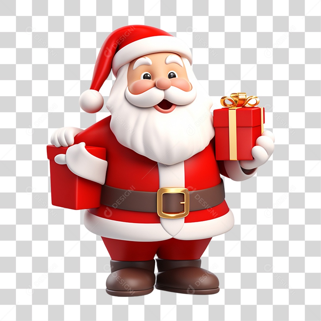 Boneco do Papai Noel 3D PNG Transparente