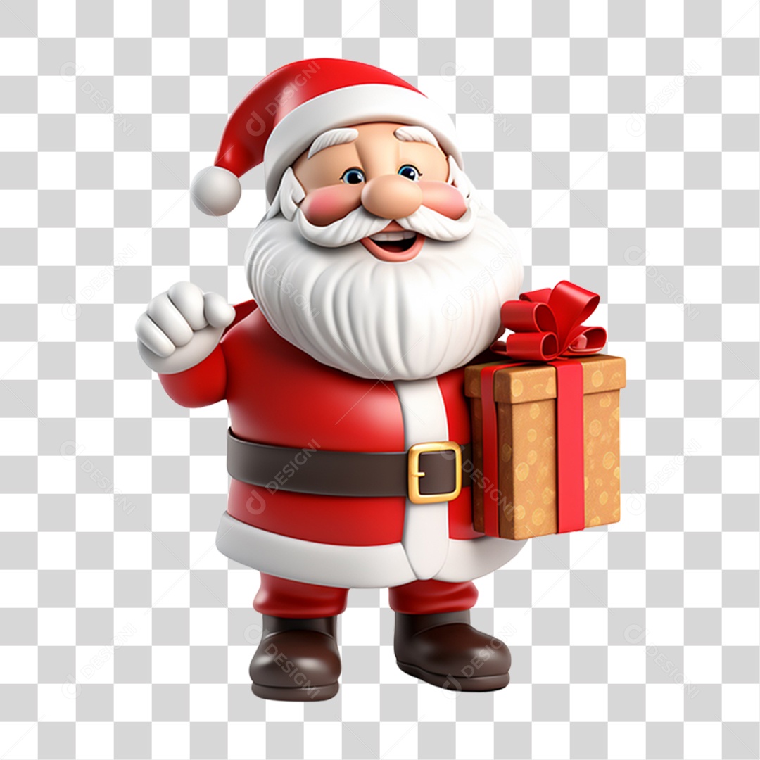 Boneco do Papai Noel 3D PNG Transparente