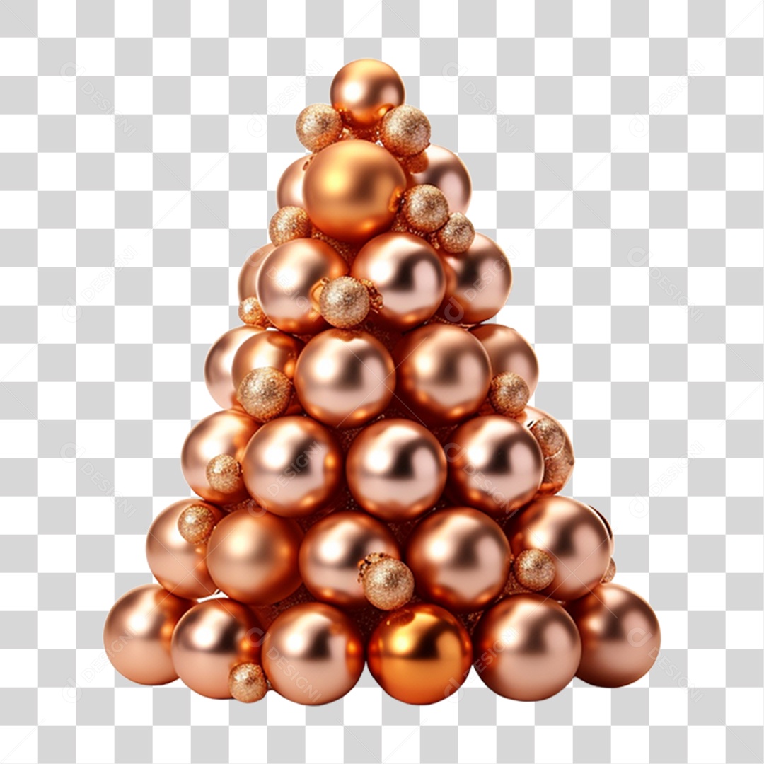 Árvore Natalina Feita de Bolas de Enfeite PNG Transparente