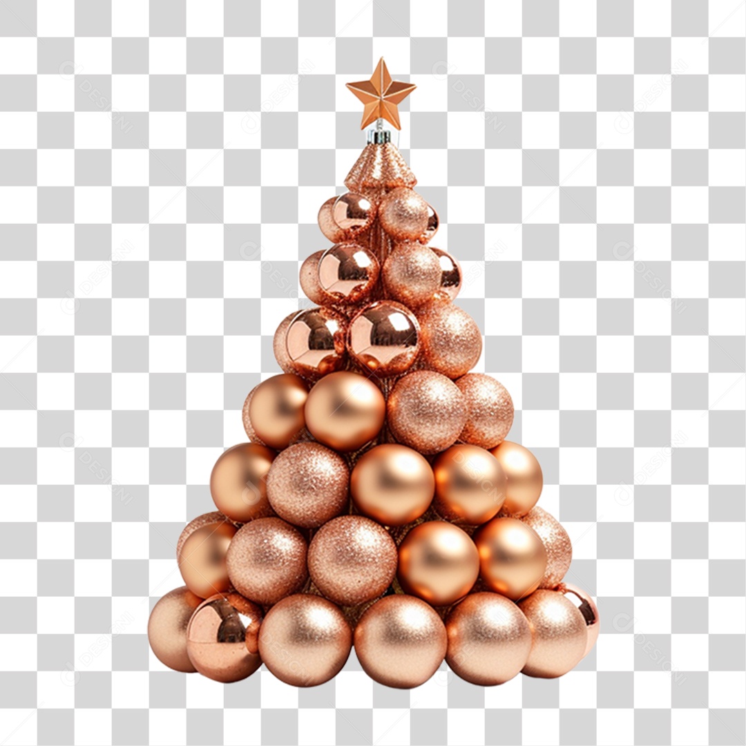 Árvore Natalina Feita de Bolas de Enfeite PNG Transparente