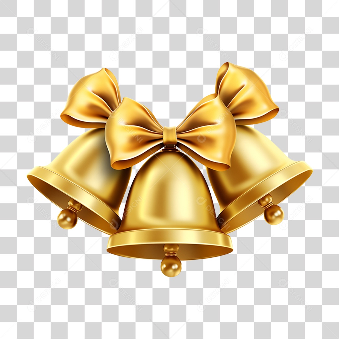 Sinos de Natal com Laço PNG Transparente