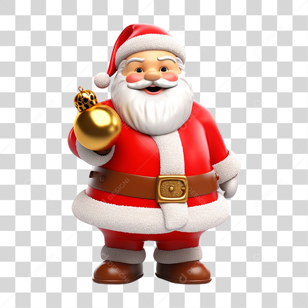 Boneco do Papai Noel 3D PNG Transparente