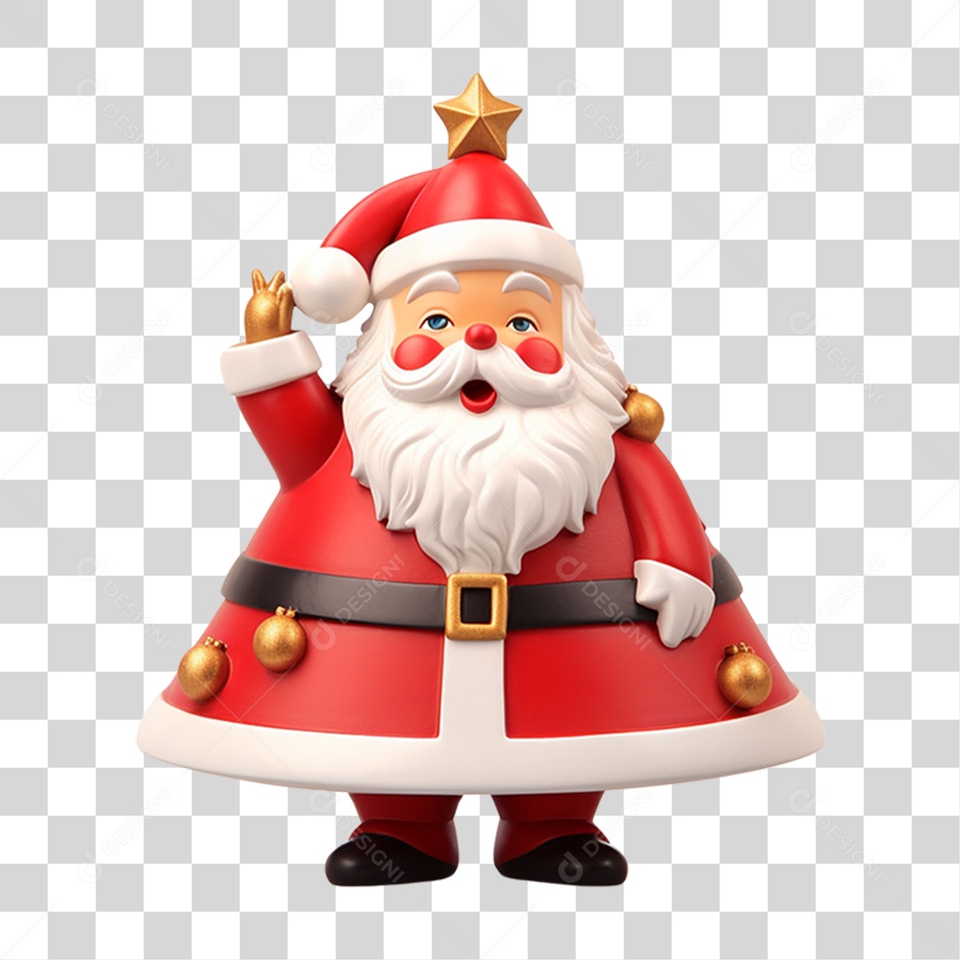 Boneco do Papai Noel 3D PNG Transparente