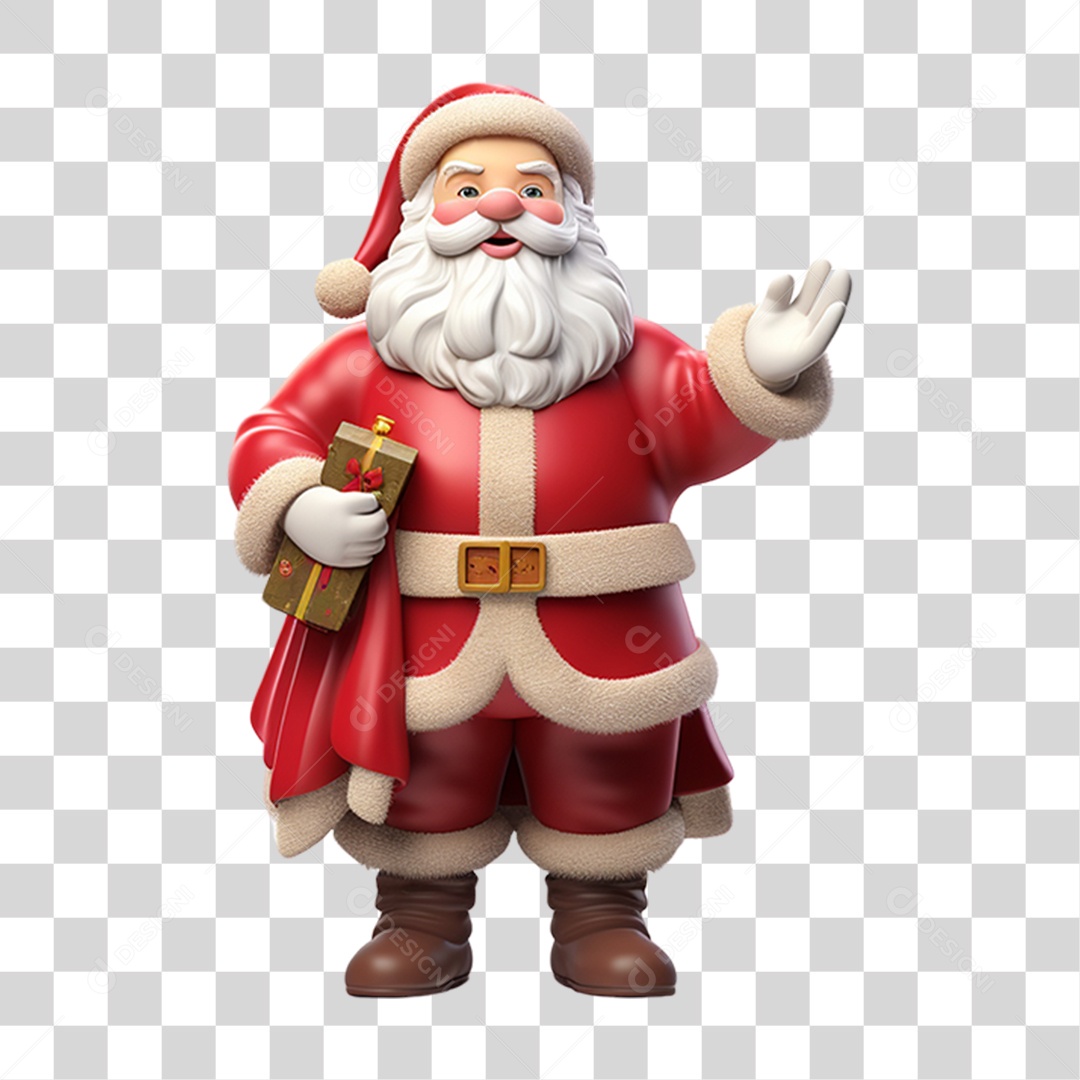 Boneco do Papai Noel 3D PNG Transparente