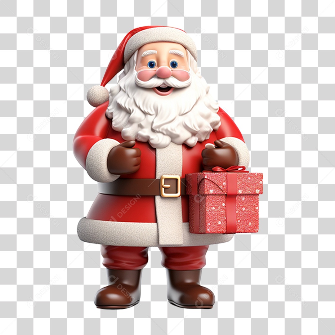 Boneco do Papai Noel 3D PNG Transparente