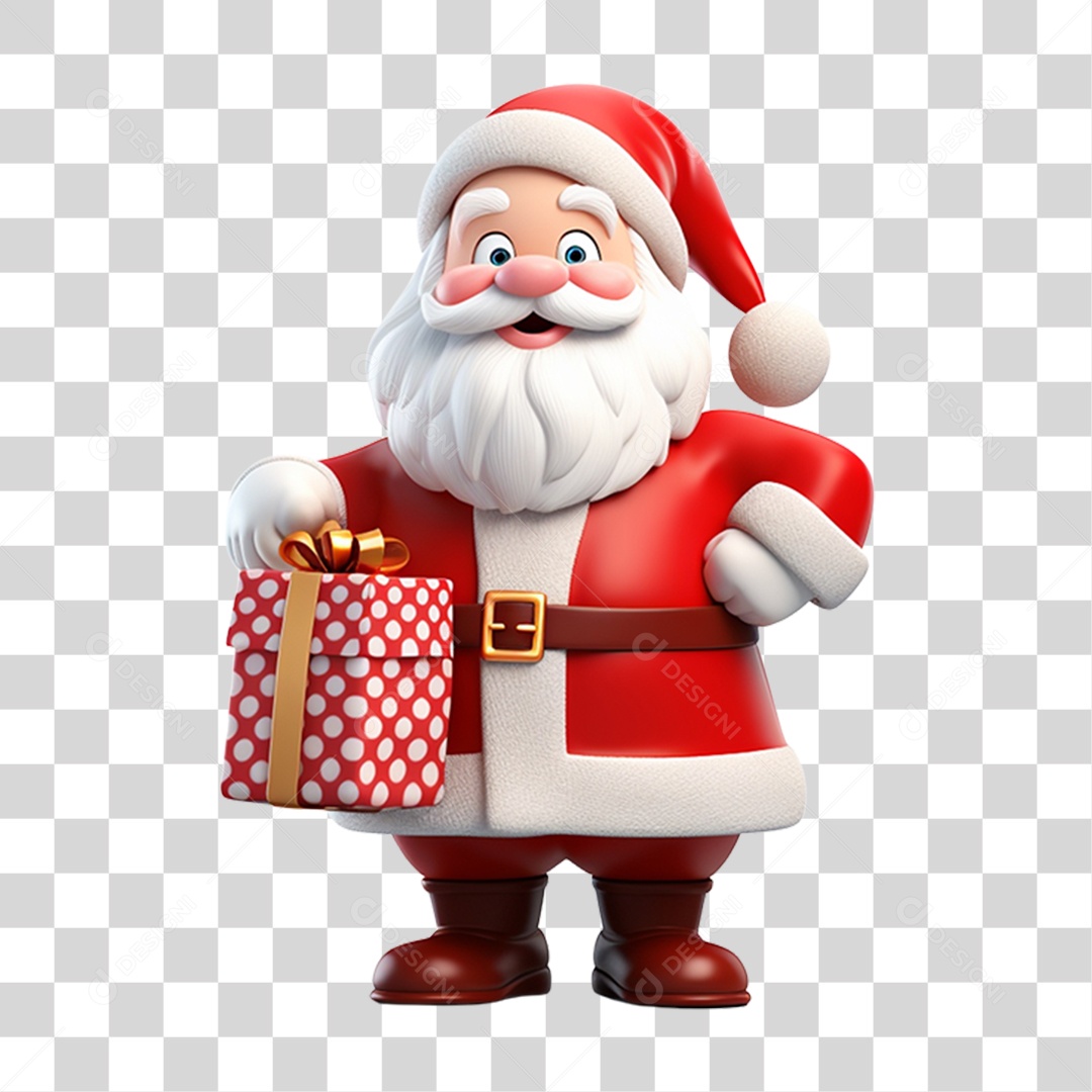 Boneco do Papai Noel 3D PNG Transparente