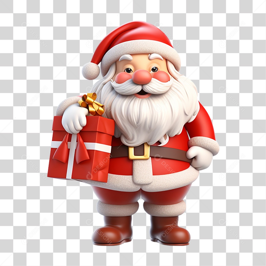 Boneco do Papai Noel 3D PNG Transparente