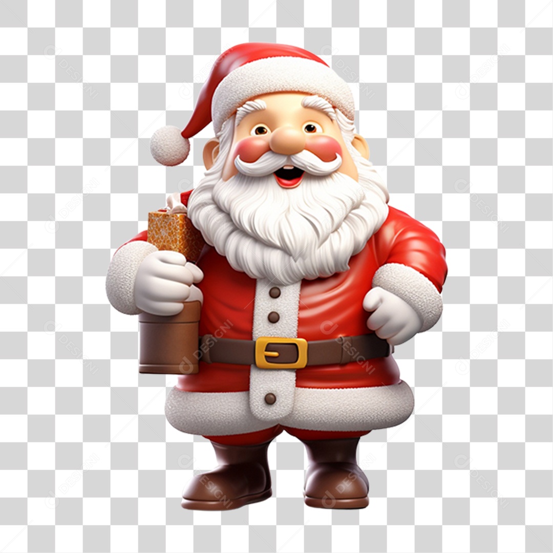 Boneco do Papai Noel 3D PNG Transparente