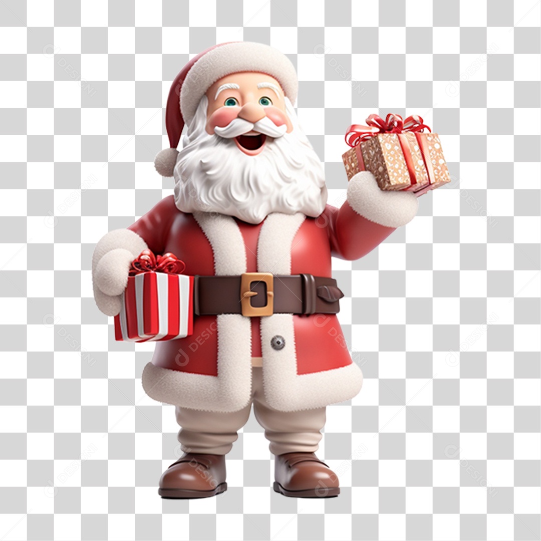 Boneco do Papai Noel 3D PNG Transparente