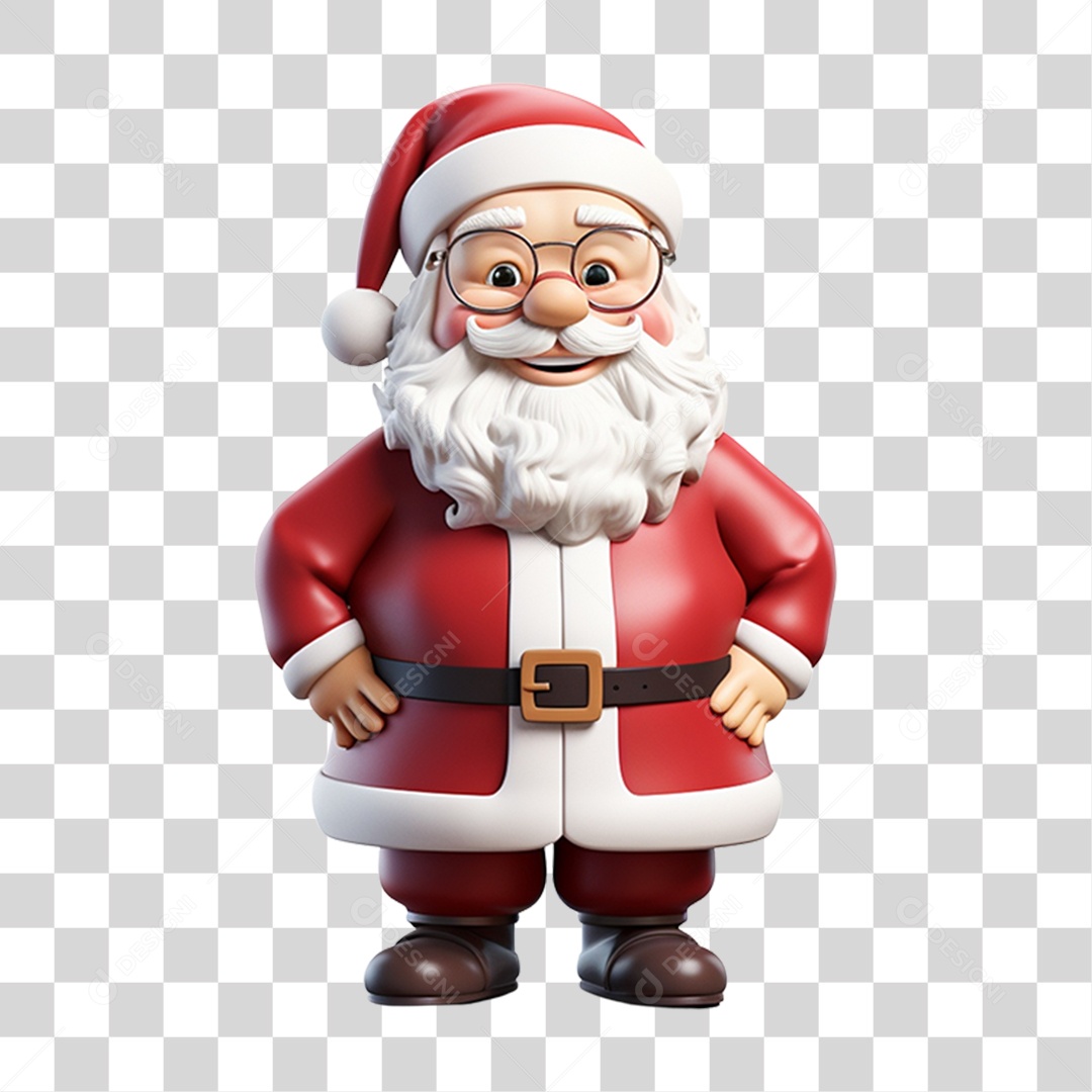 Boneco do Papai Noel 3D PNG Transparente