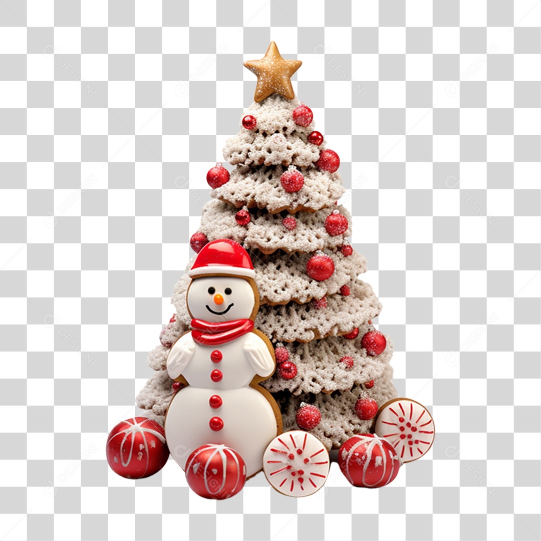 Enfeite Decorações Boneco e Árvore de Natal PNG Transparente