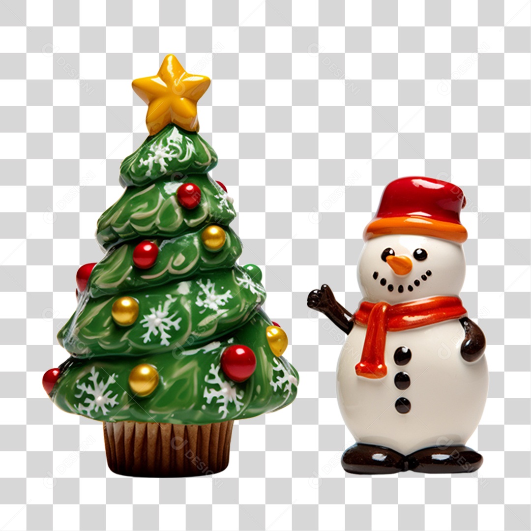 Enfeite Decorações Boneco e Biscoitos de Natal PNG Transparente