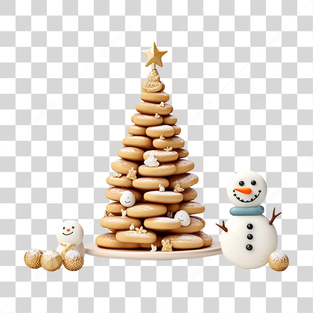 Enfeite Decorações Boneco e Biscoitos de Natal PNG Transparente
