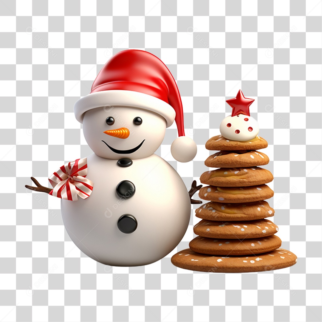 Enfeite Decorações Boneco e Biscoitos de Natal PNG Transparente