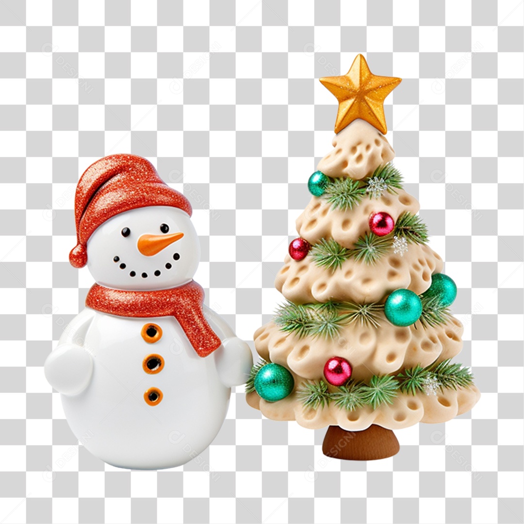 Enfeite Decorações Boneco de Natal PNG Transparente