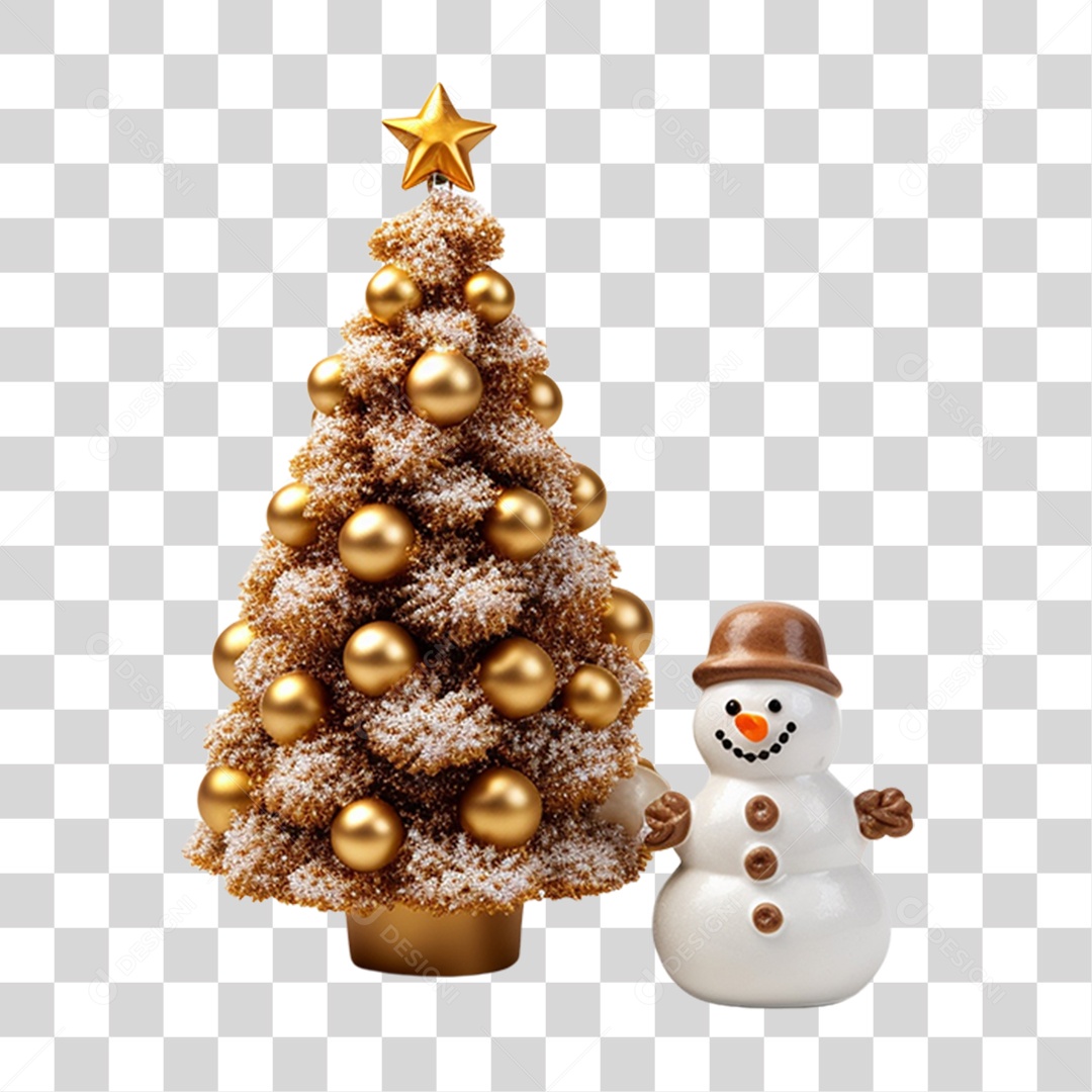 Enfeite Decorações Boneco e Árvore de Natal PNG Transparente