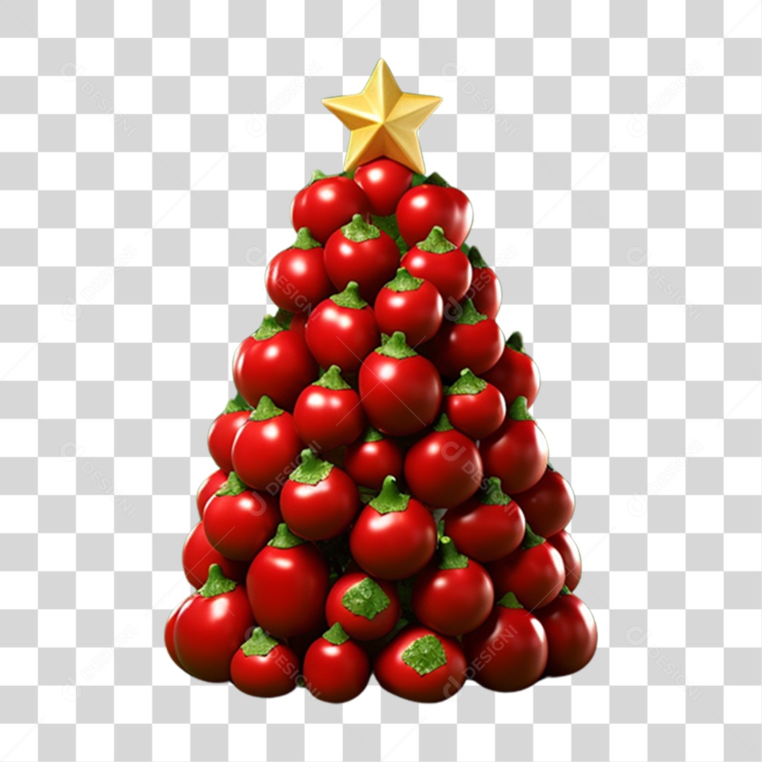 Elemento 3D Arvore de Natal Para Composição PNG Transparente