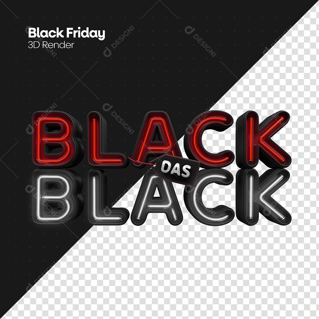 Texto 3D Black Das Black Para Composição PSD