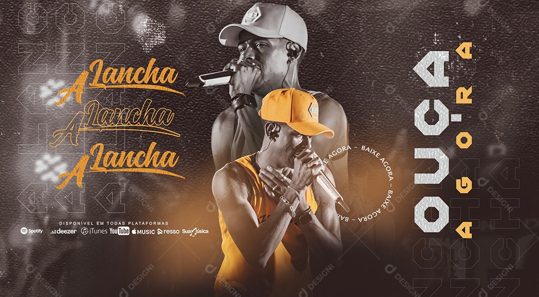 Social Media Banner Flyer A Lancha Ouça Agora PSD Editável