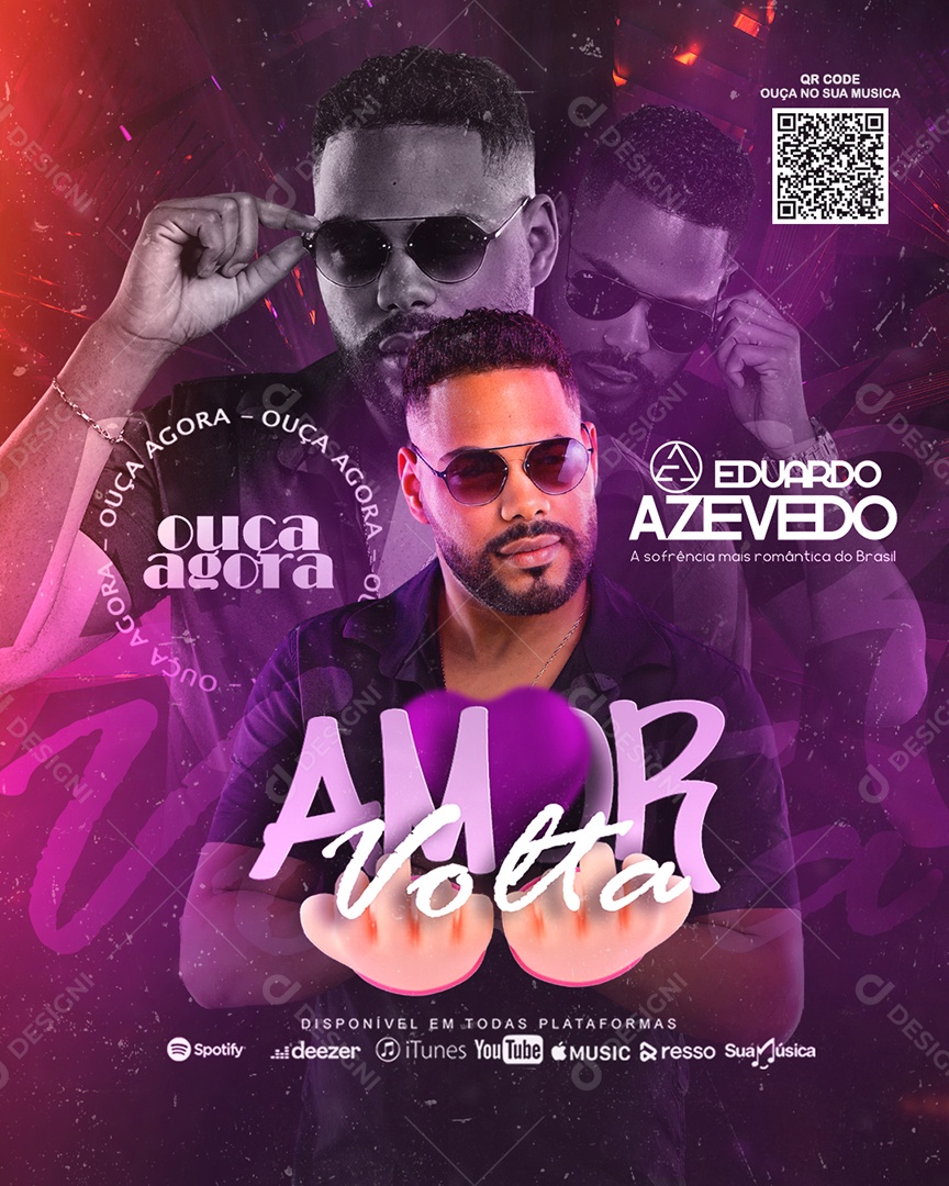 Social Media Feed Flyer Eduardo Azevedo Amor Volta PSD Editável
