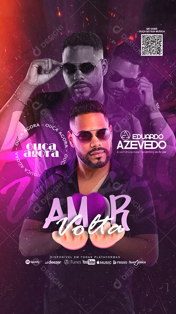 Flyer Story Eduardo Azevedo Amor Volta Social Media PSD Editável